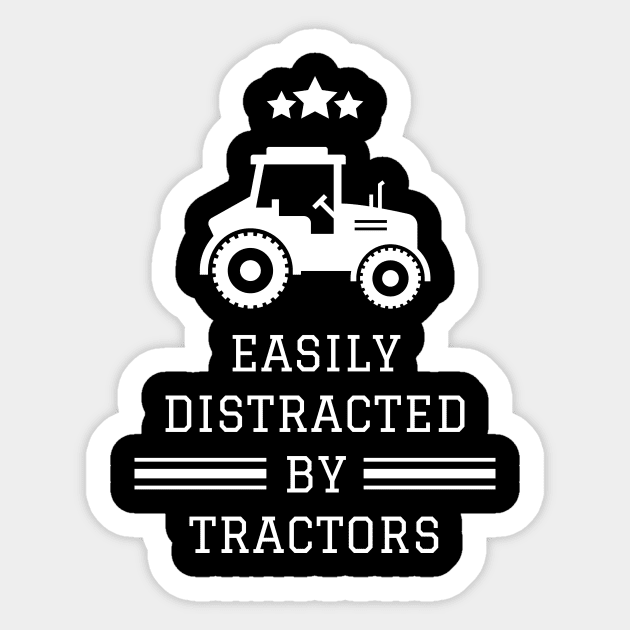 Easily Distracted By Tractors Sticker by Lasso Print